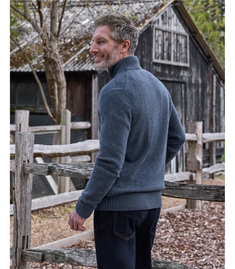 Mens Lambswool Lincoln Zipper Cardigan