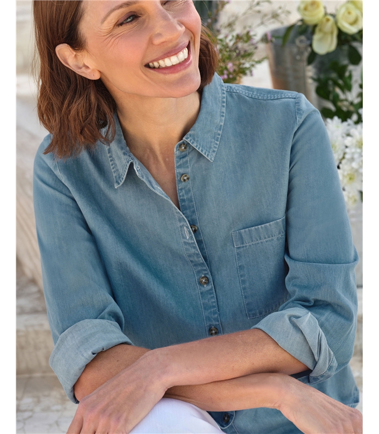 Classic Button Through Denim Shirt