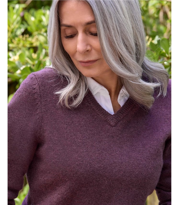 Womens Lambswool V Neck Jumper