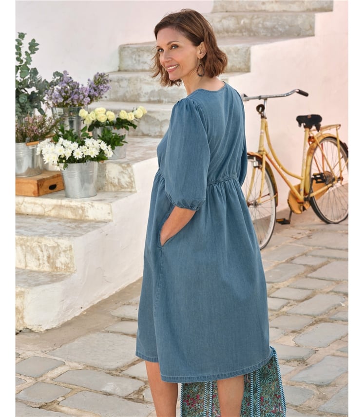 Denim Dress With Full Sleeve