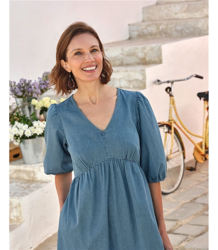 Denim Dress With Full Sleeve