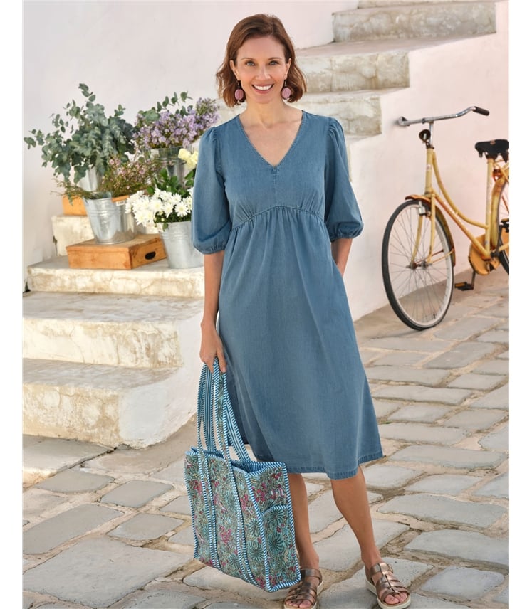 Denim Dress With Full Sleeve
