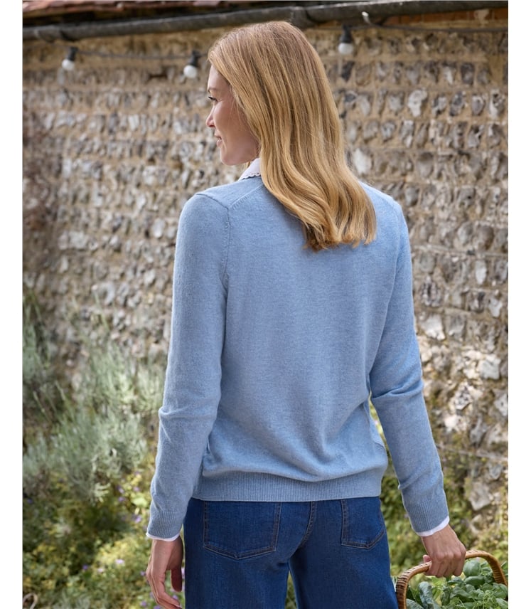 Cashmere Merino Crew Neck Cardigan