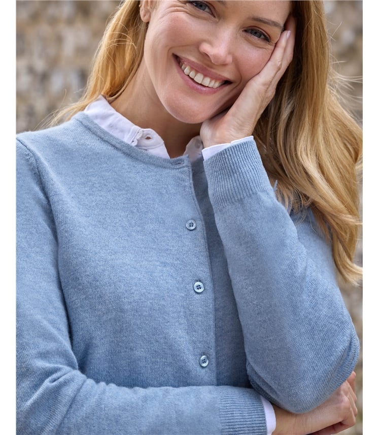 Cashmere Merino Crew Neck Cardigan