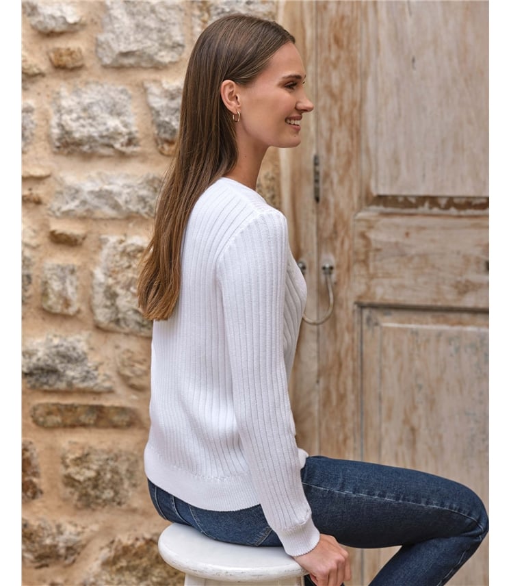 Cotton Rib Zip Cardigan