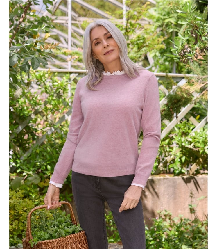 Cashmere and Merino Crew Neck Knitted Jumper