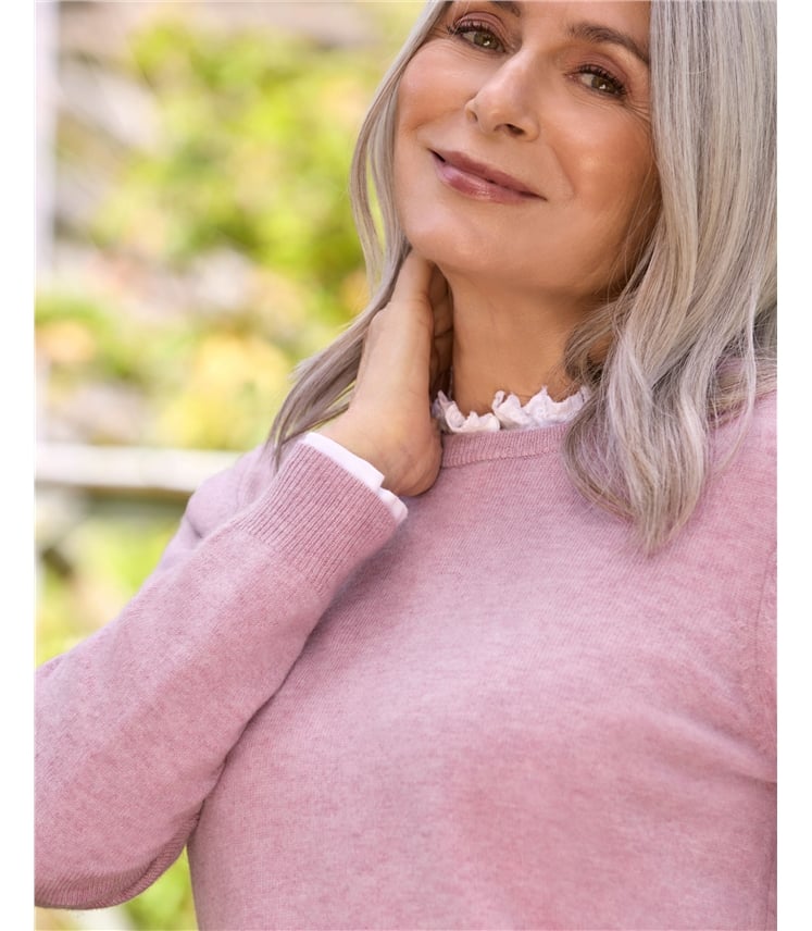 Cashmere and Merino Crew Neck Knitted Jumper