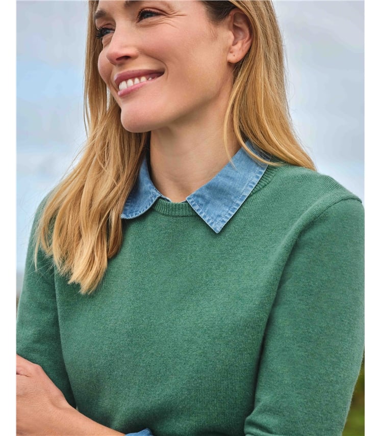 Cashmere and Merino Crew Neck Knitted Jumper