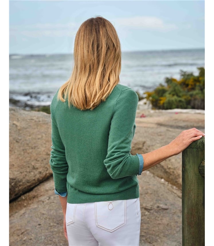 Cashmere and Merino Crew Neck Knitted Jumper