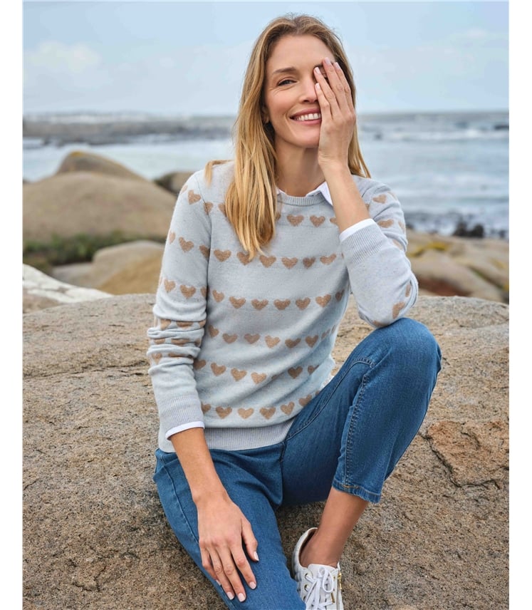 Cashmere and Merino Crew Neck Knitted Jumper