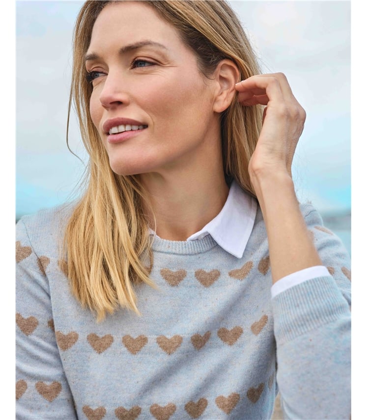 Cashmere and Merino Crew Neck Knitted Jumper