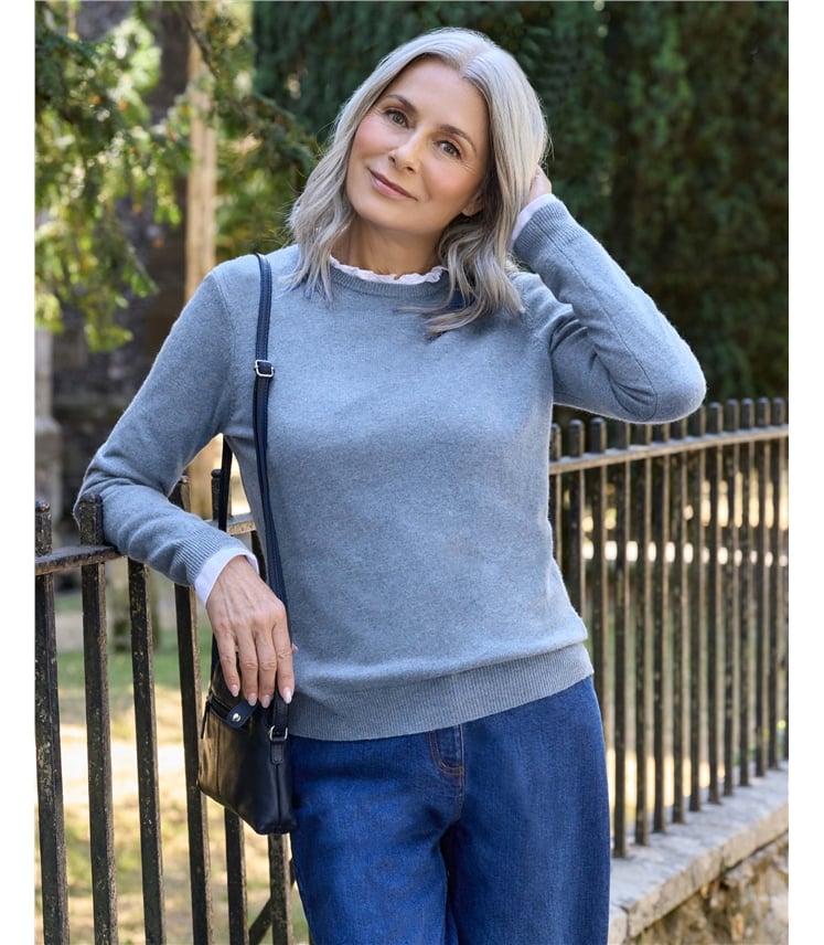 Cashmere and Merino Crew Neck Knitted Jumper