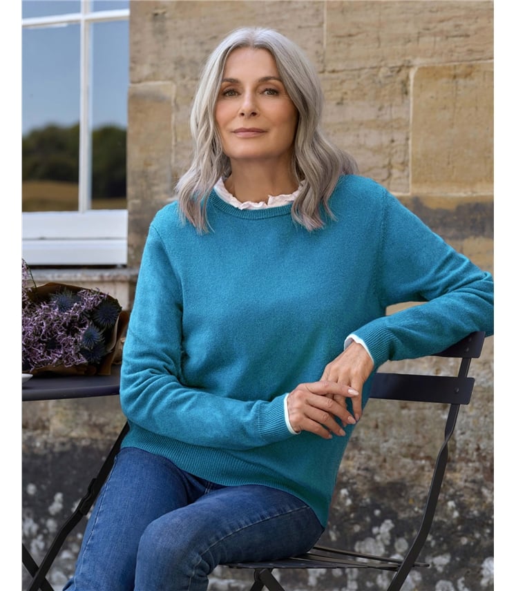 Cashmere and Merino Crew Neck Knitted Jumper