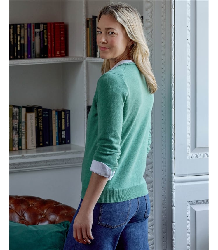 Cashmere & Merino V Neck Knitted Jumper