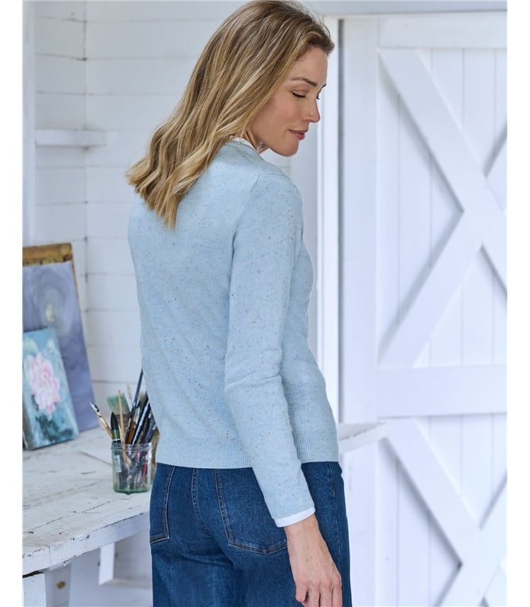 Pullover mit V-Ausschnitt aus Merinowolle und Kaschmir für Damen