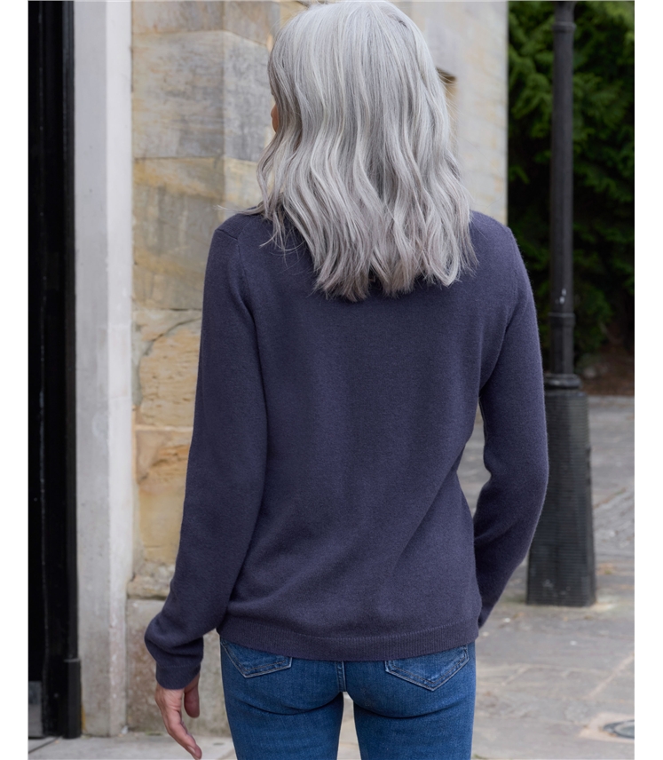 Cashmere and Merino Fitted Polo Neck Knitted Jumper