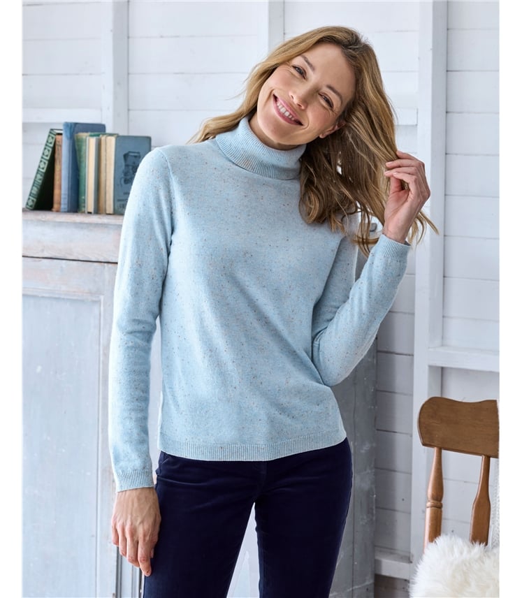 Rollkragenpullover aus Kaschmir und Merinowolle