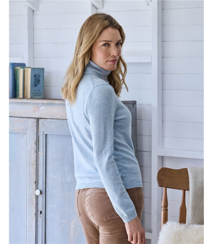 Rollkragenpullover aus Kaschmir und Merinowolle