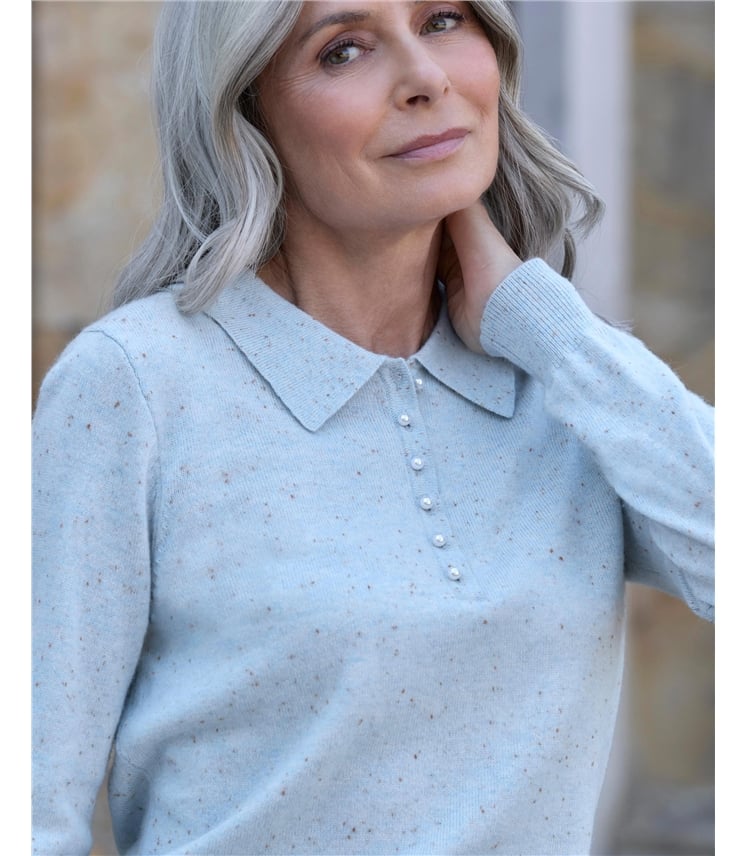 Cashmere and Merino Knitted Polo Shirt