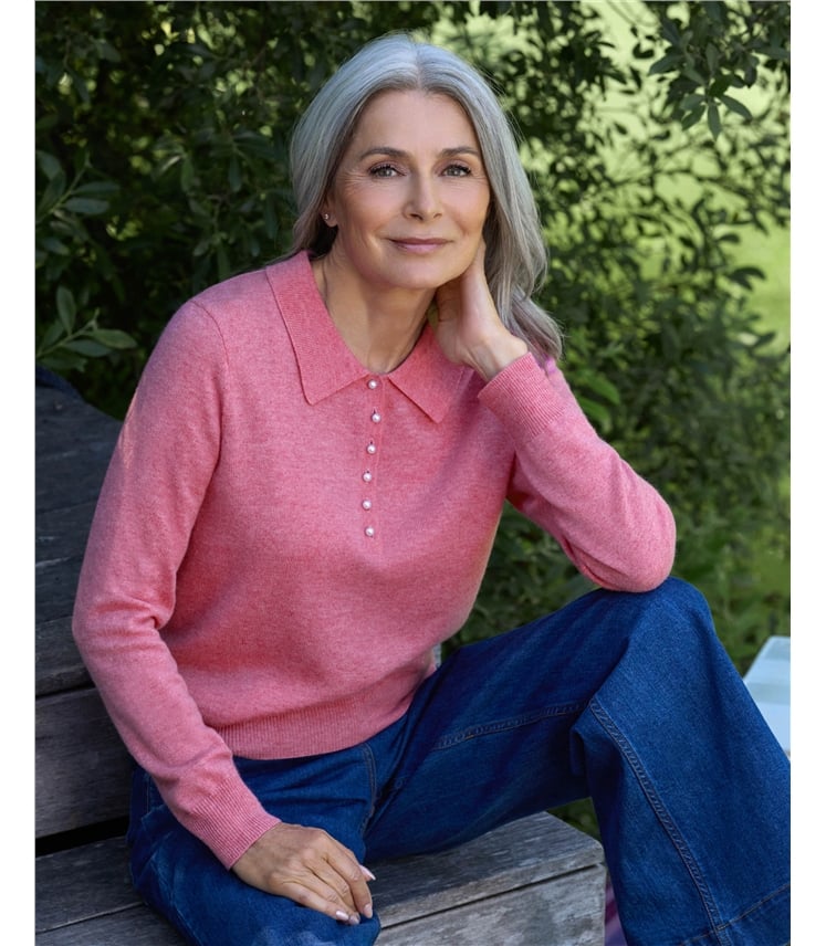 Cashmere and Merino Knitted Polo Shirt