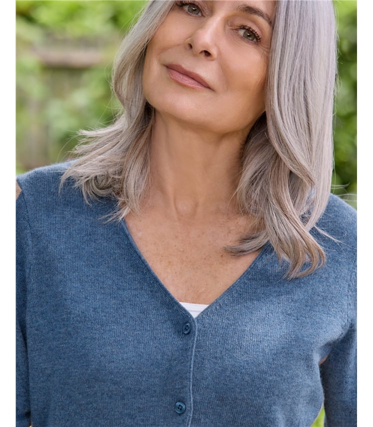 Cashmere Merino Classic V Neck Cardigan
