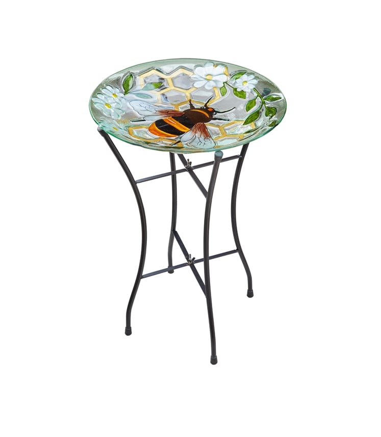 Stained Glass Bird Bath