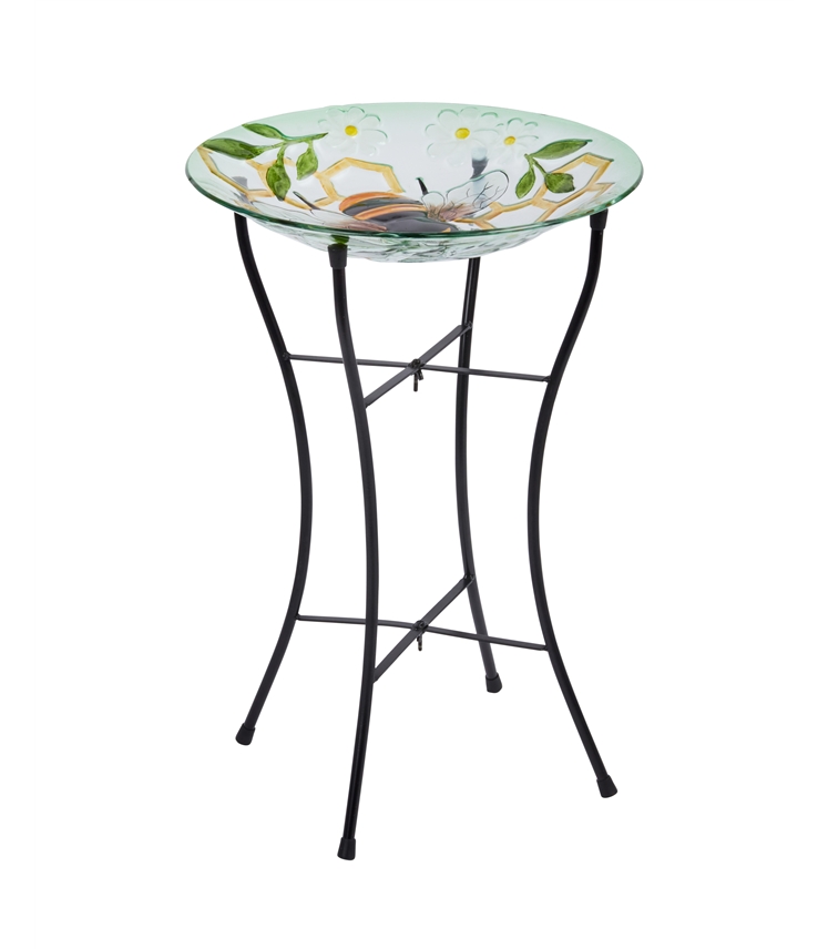 Stained Glass Bird Bath