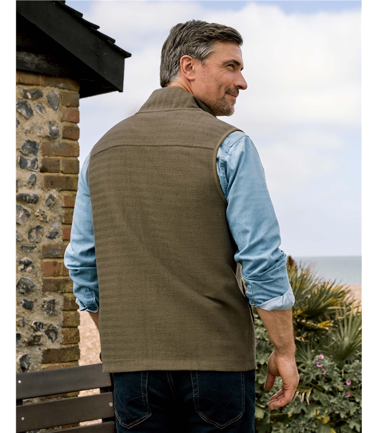 Textured Zip Through Gilet