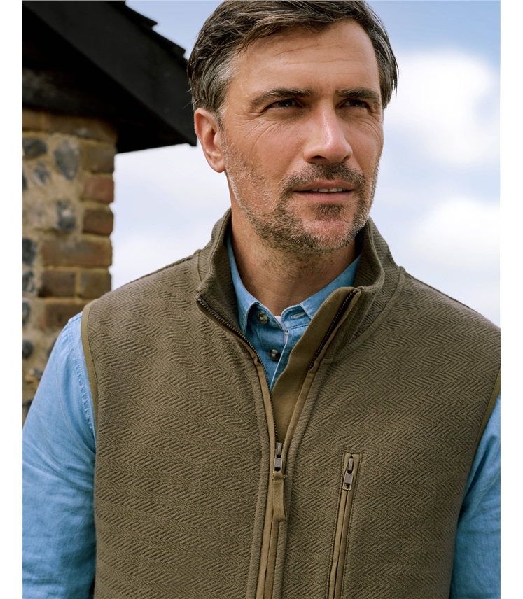 Textured Zip Through Gilet