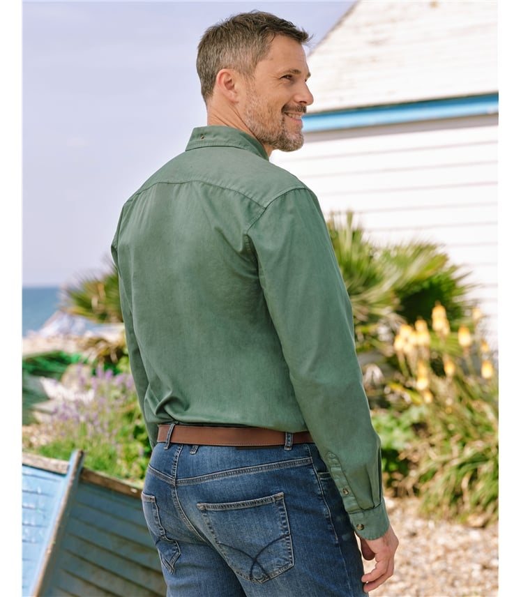 Chambray Cotton Long Sleeve Shirt