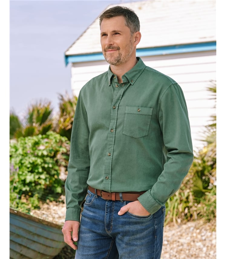 Chambray Cotton Long Sleeve Shirt