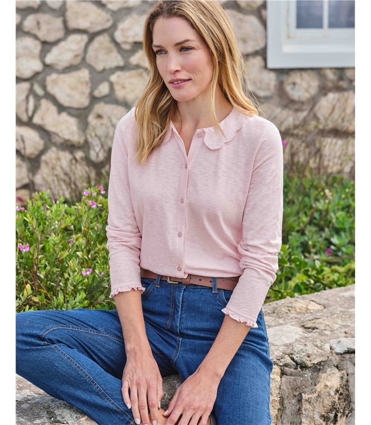 Petal Collar Jersey Top
