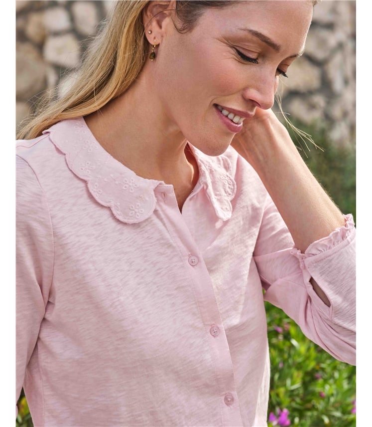 Petal Collar Jersey Top