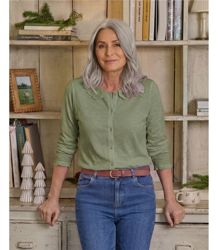Petal Collar Jersey Top