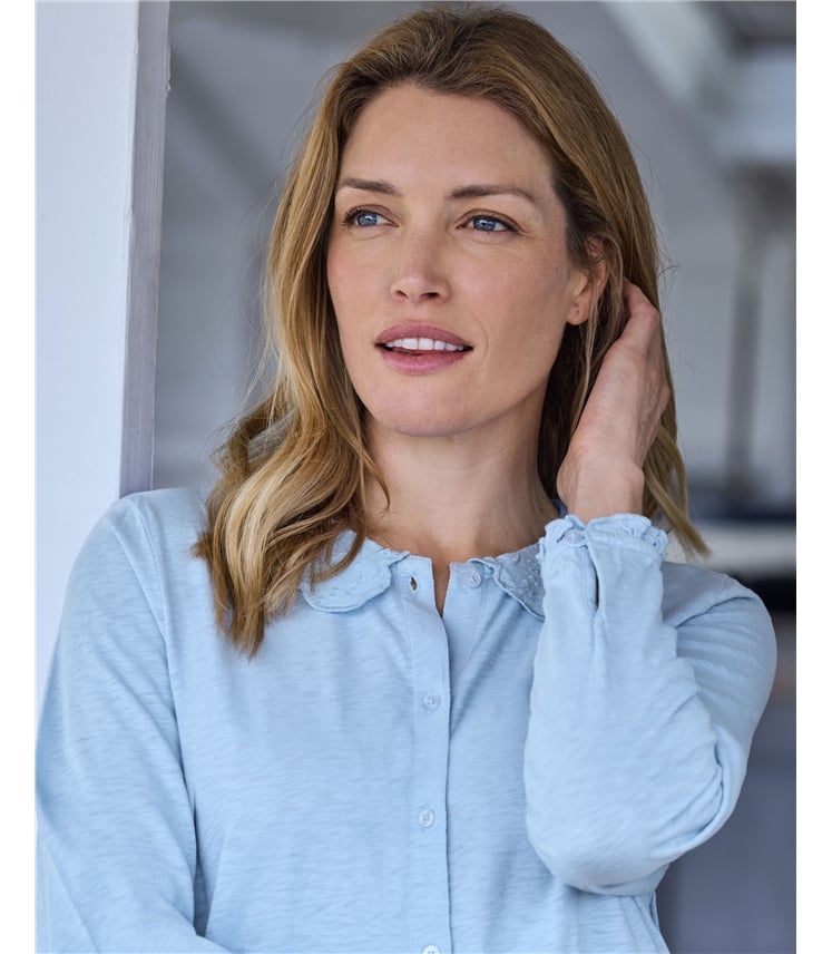 Petal Collar Jersey Top