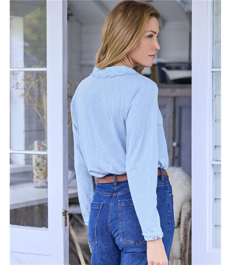 Petal Collar Jersey Top