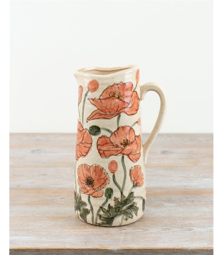 Rustic Poppy Jug