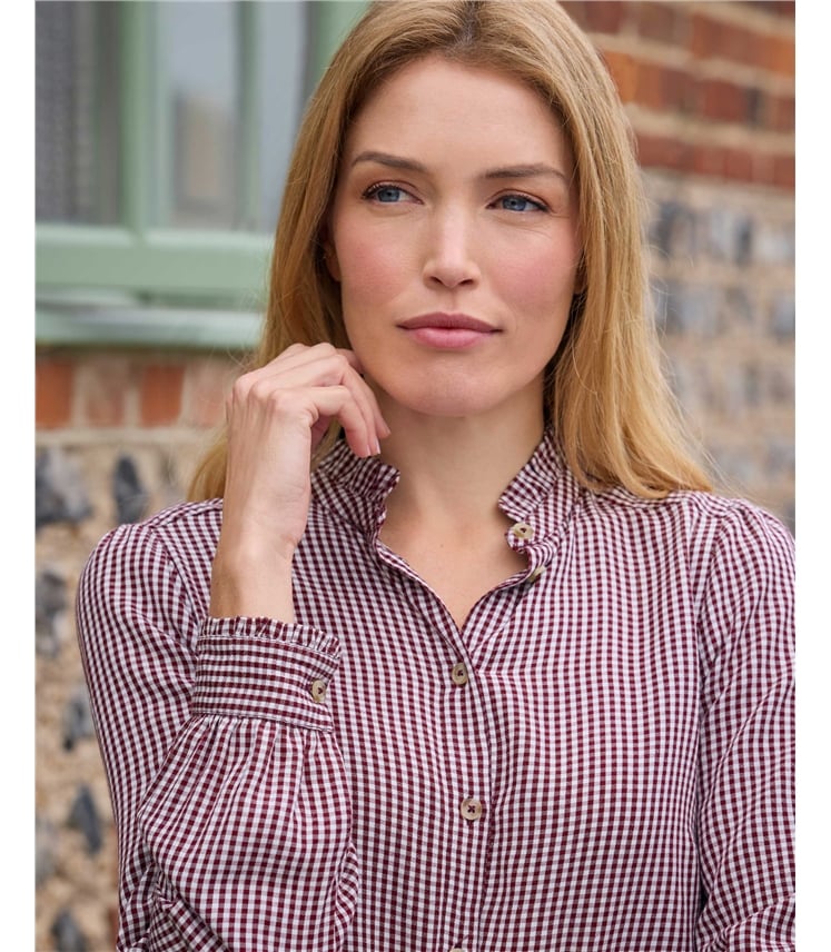 Frill Collar Button Through Blouse