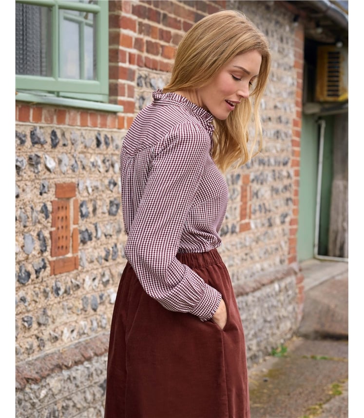 Frill Collar Button Through Blouse