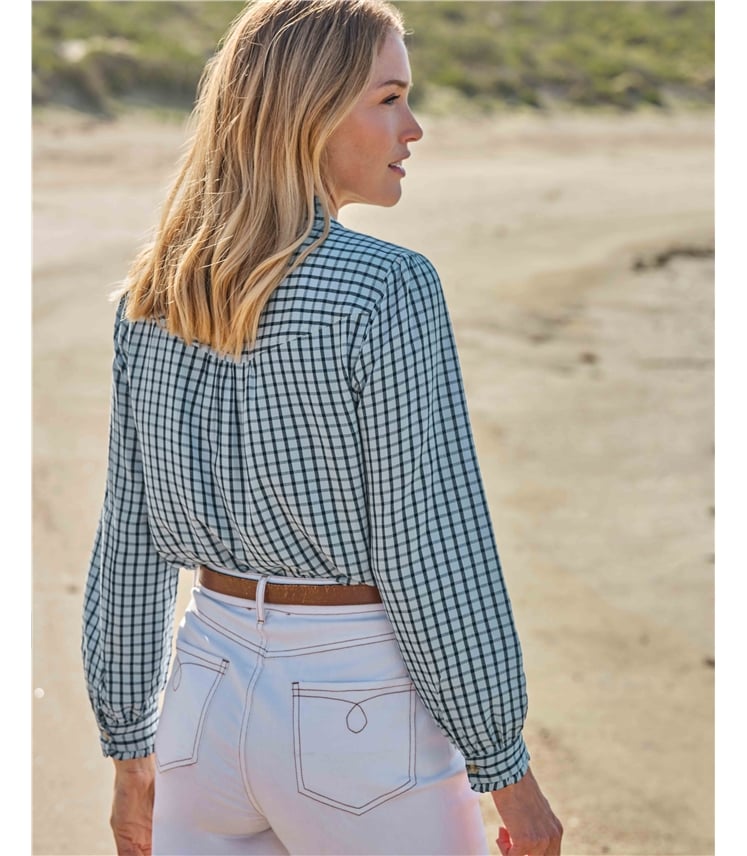 Frill Collar Button Through Blouse