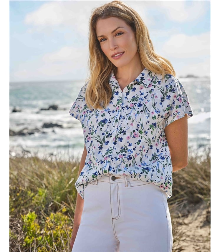 Printed Jacquard Short Sleeve Shirt