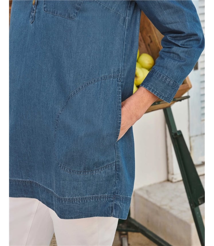 Denim Collared Tunic