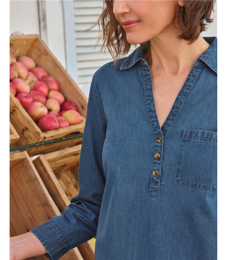 Denim Collared Tunic