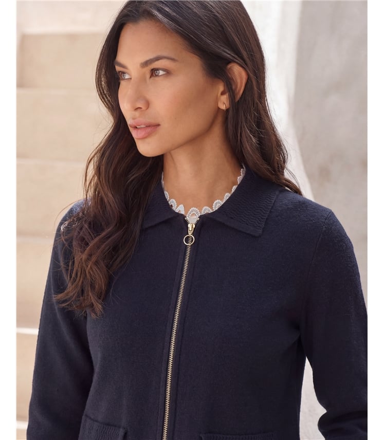 Wool Blend Milano Zip Jacket