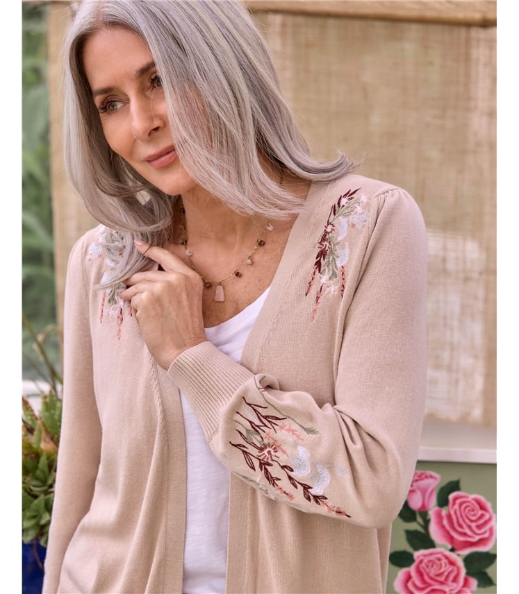 Edge To Edge Embroidered Cardigan