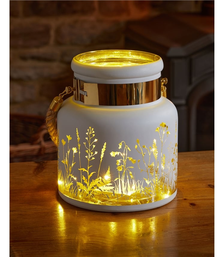 Illustrated Glass Lantern