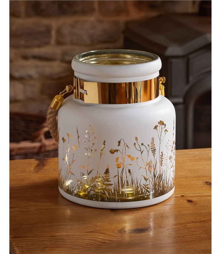 Illustrated Glass Lantern