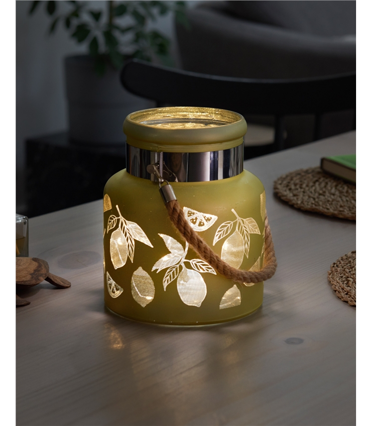 Illustrated Glass Lantern