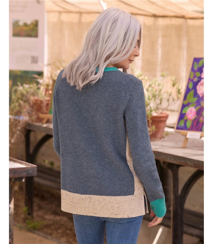 ColourBlock crew Neck Jumper