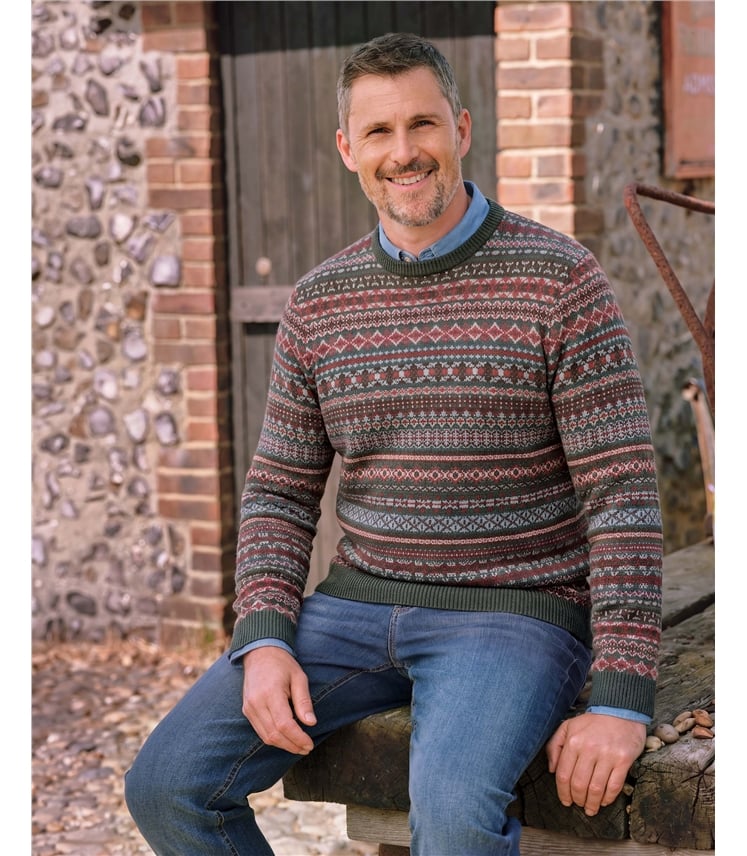 Crew Neck All Over Fairisle Jumper